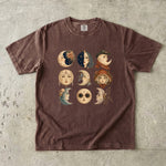 Moonlit Muses T-Shirt - Celestial Moon Woman Portrait Shirt