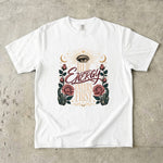 Her Energy Enters First T-Shirt - Celestial Rose Crystal Shirt