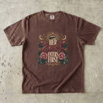 Her Energy Enters First T-Shirt - Celestial Rose Crystal Shirt