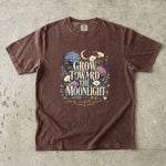 Grow Toward the Moonlight T-Shirt - Floral Moon Botanical Shirt