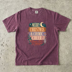 Merry Christmas & Cosmic Cheer T-Shirt - Retro Celestial Holiday Shirt
