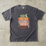 Merry Christmas & Cosmic Cheer T-Shirt - Retro Celestial Holiday Shirt