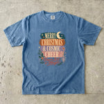Merry Christmas & Cosmic Cheer T-Shirt - Retro Celestial Holiday Shirt