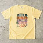Merry Christmas & Cosmic Cheer T-Shirt - Retro Celestial Holiday Shirt